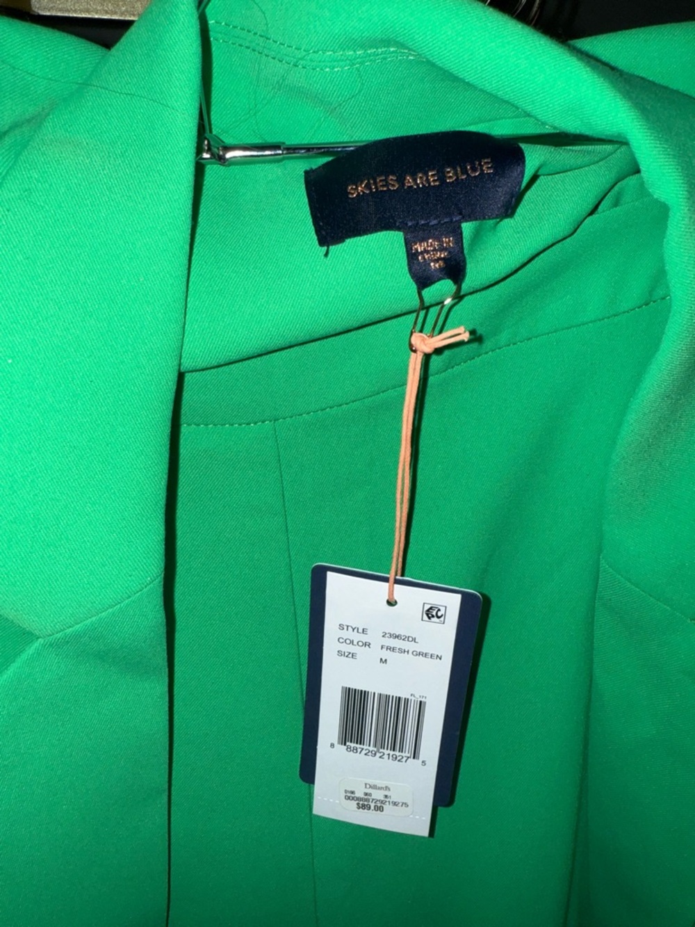Skies Are Blue Bright Green Wide Leg Blazer & Trousers Set - Picture 2 of 3
